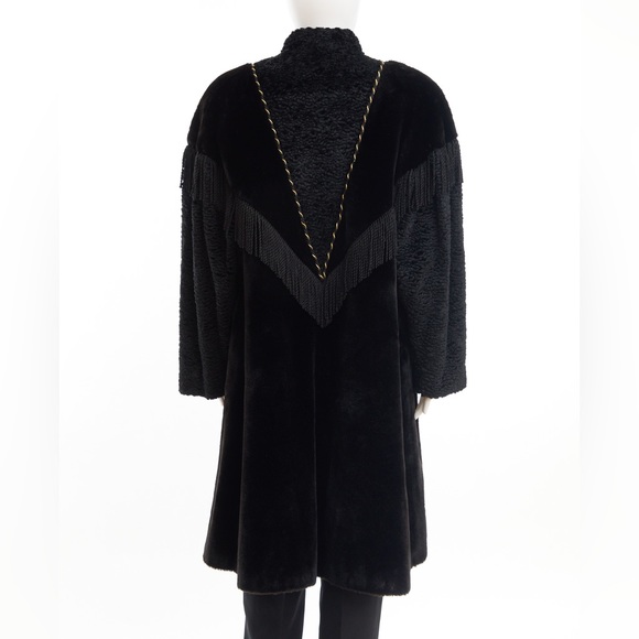 80’s faux fur coat with fringes and gold detail - Picture 6 of 7